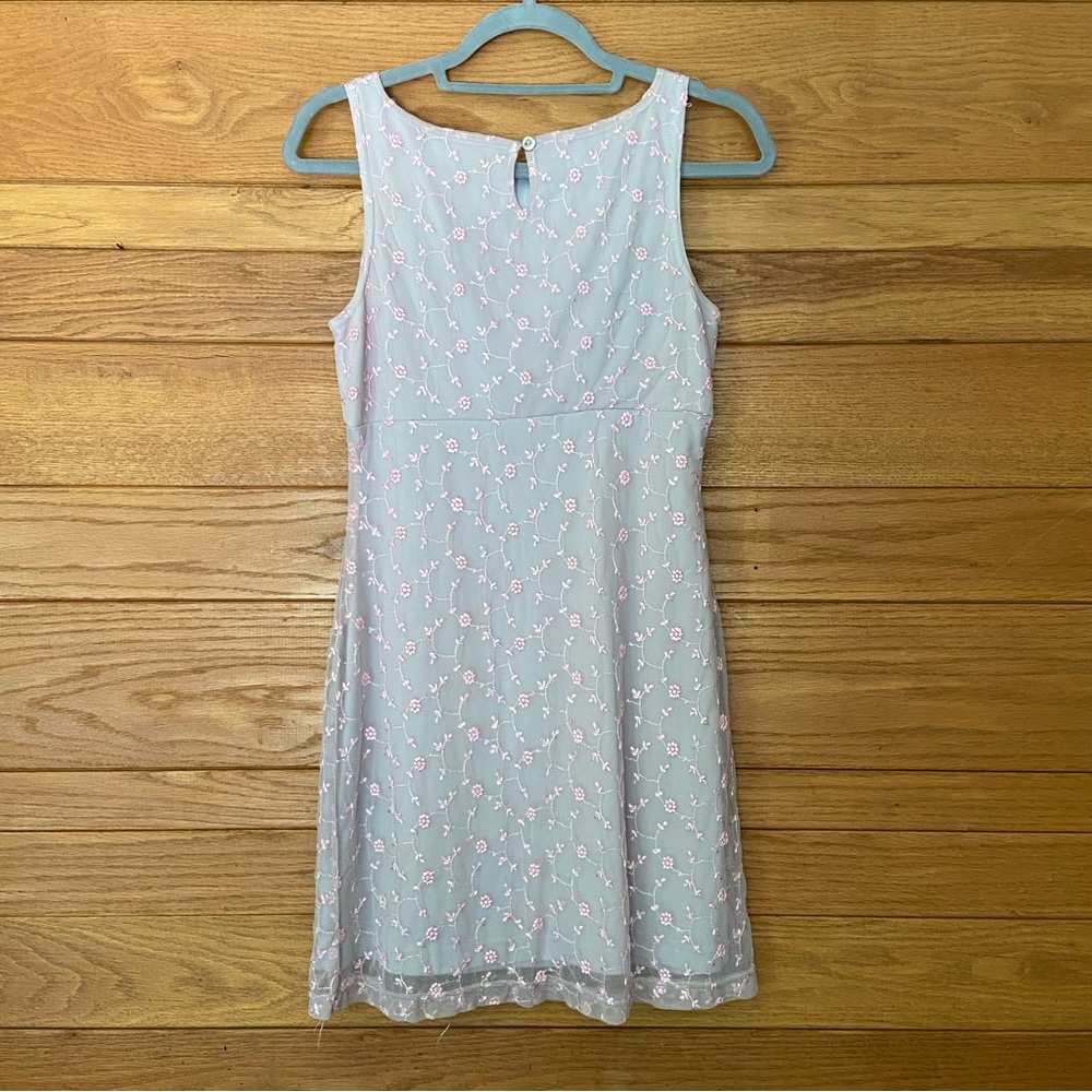 Y2K Hourglass blue and pink high neck mini dress - Picture 3 of 5